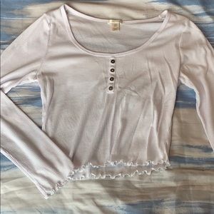 White button front long sleeve
